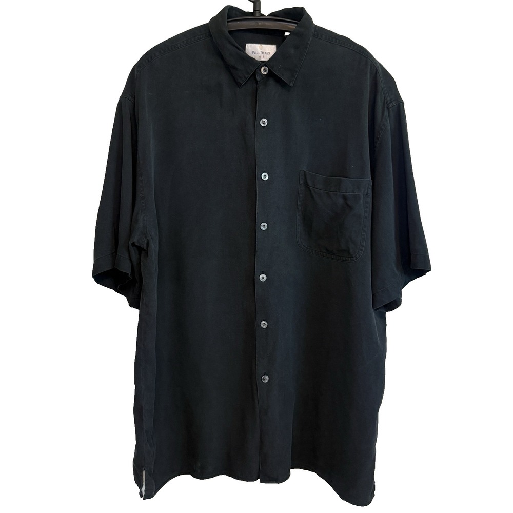Bill Blass Mens Silk Button Short Sleeve Shirt XXL Night Out Casual Resort Wear
